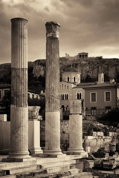 Ruínas Históricas Fórum Romano Antigo Atenas Grécia — Fotografia de Stock