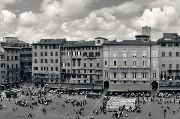Vecchi Edifici Piazza Del Campo Siena — Foto Stock