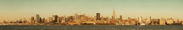 Panoramautsikt Över New Yorks Skyline Med Skyskrapor — Stockfoto