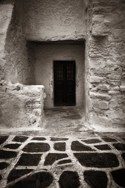 Eine Nahaufnahme Der Traditionellen Griechischen Architektur Auf Der Insel Mykonos — Stockfoto