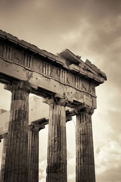 Closeup Temple Parthenon Acropolis Atenas Greece — Fotografia de Stock