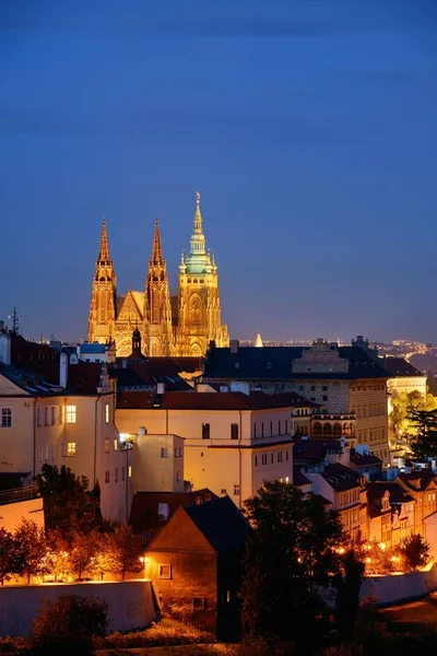 Vacker Utsikt Över Pragborgen Med Saint Vitus Katedralen Tjeckien — Stockfoto