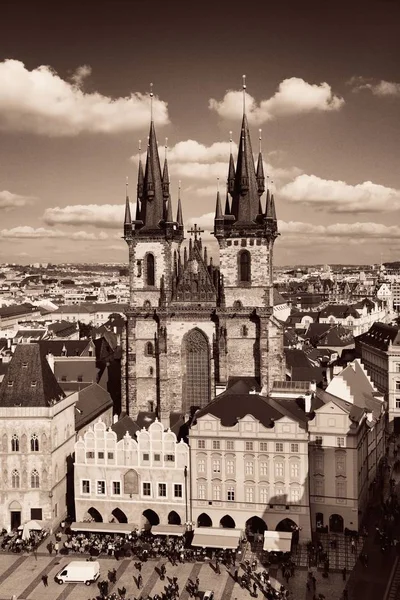 Praha Panorama Střešní Pohled Historickými Budovami Česká Republika — Stock fotografie