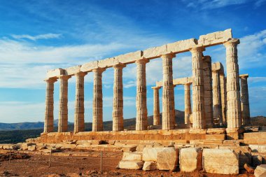 Atina, Yunanistan yakınlarındaki Poseidon Tapınağı.