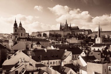 Doğal görünümünü Prag Kalesi ile Saint Vitus Katedrali, Çek Cumhuriyeti