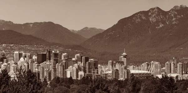 Vancouver Centro Cidade Com Altas Montanhas — Fotografia de Stock