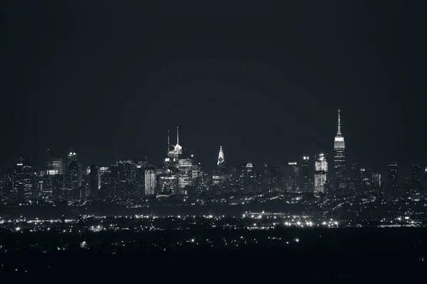 New York City Mitt Stan Skyline Natten — Stockfoto