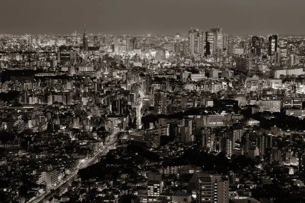 Tokyo Urbane Wolkenkratzer Skyline Dachterrasse Bei Nacht Japan — Stockfoto