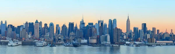 Panoramautsikt Över New Yorks Skyline Med Skyskrapor — Stockfoto