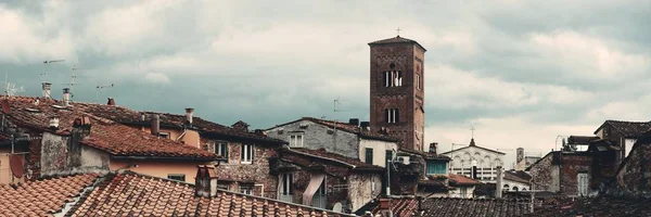 Talya Nın Lucca Kentindeki Tarihi Binaların Çatılarına Sahip Chiesa San — Stok fotoğraf