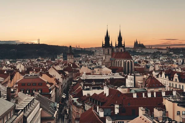 Vista Azotea Del Horizonte Praga Con Edificios Históricos República Checa — Foto de Stock