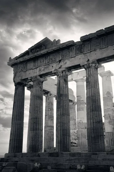 Sluit Weergave Van Parthenon Tempel Akropolis Athene Griekenland — Stockfoto