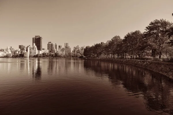 New York Şehir Manzarası Gökdelenler Ile Panoramik Manzaralı — Stok fotoğraf