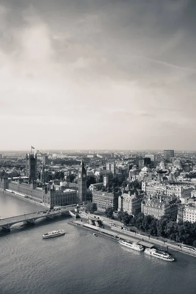 City Aerial View London Eye Thames River — Stock Photo, Image