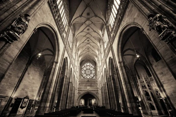 Veduta Interna Della Cattedrale San Vito Nel Castello Praga Repubblica — Foto Stock