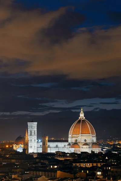 Catedral Florença Com Horizonte Cidade Vista Piazzale Michelangelo Noite — Fotografia de Stock