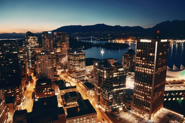 Ванкувер Даху Подання Міських Архітектури Сутінках — стокове фото