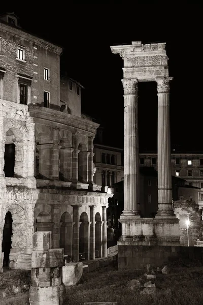 Théâtre Marcellos Avec Ruines Historiques Nuit Rome Italie — Photo