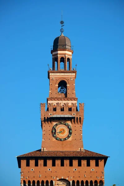 Bell Tower Sforza Castle Milan Italy — Stock Photo, Image