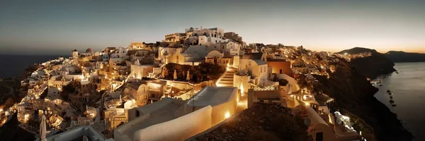 Skyline Santorini Notte Con Edifici Grecia — Foto Stock