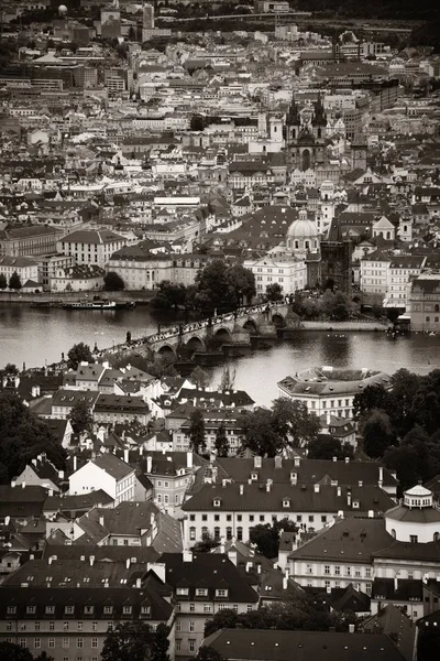 Vista Panorâmica Praga Skyline Ponte Sobre Rio República Checa — Fotografia de Stock