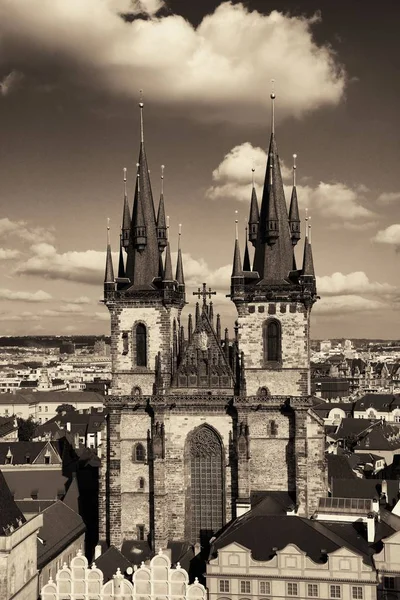 Praga Dachu Panoramę Zabytkowymi Budynkami Republika Czeska — Zdjęcie stockowe