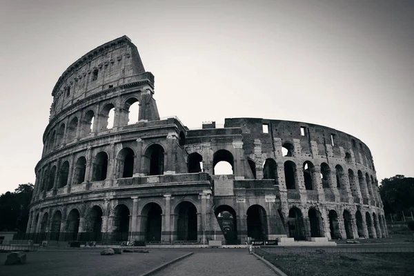 Колізей Символічним Архітектури Риму Італії Чорно Білий — стокове фото
