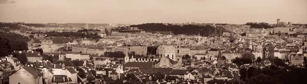 Praag Skyline Rooftop Weergave Met Historische Gebouwen Tsjechië — Stockfoto