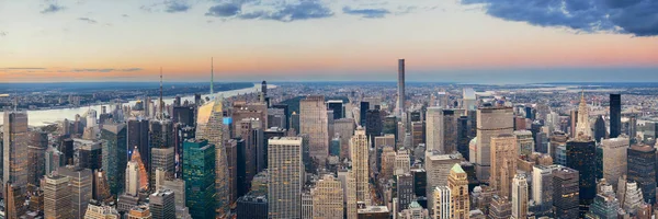 Vista Panorámica Del Horizonte Nueva York Con Rascacielos — Foto de Stock