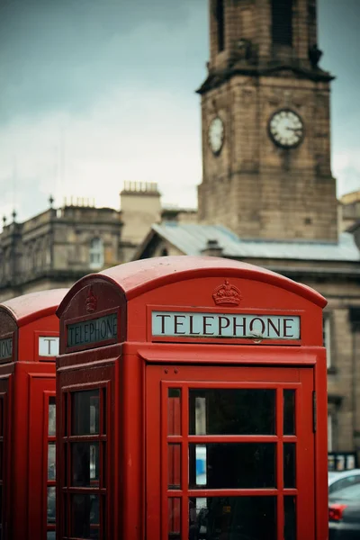 Edinburgh City Street View Con Cabine Telefoniche Nel Regno Unito — Foto Stock