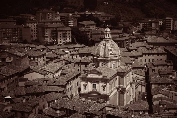 Kostel Santa Maria Provenzano Starém Středověkém Městě Siena Pohled Shora — Stock fotografie