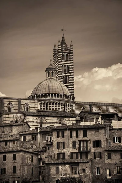 Città Medievale Con Duomo Siena Vista Sullo Skyline Italia — Foto Stock