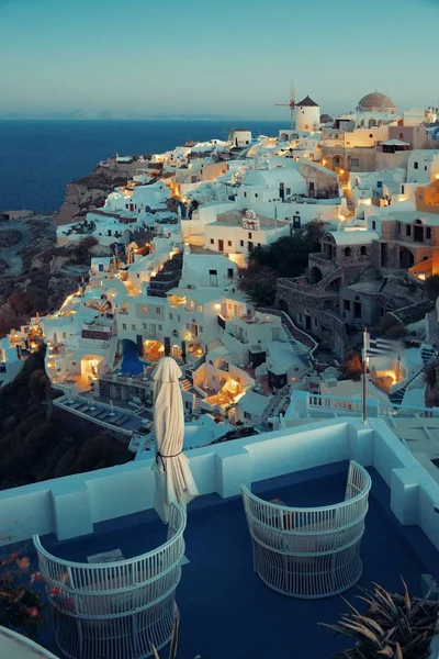 Santorini Skyline Com Edifícios Grécia — Fotografia de Stock