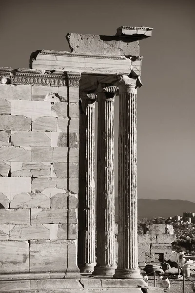 Γραφική Θέα Του Ναού Του Ερέχθειου Στην Ακρόπολη Στην Αθήνα — Φωτογραφία Αρχείου