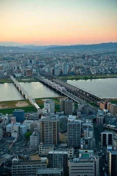 Blick Auf Das Dach Der Stadt Osaka Japan — Stockfoto
