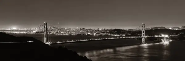 Golden Gate Köprüsü San Francisco Gece Panorama — Stok fotoğraf