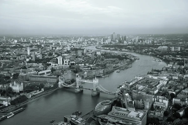 Panorama Sul Tetto Londra Tramonto Con Architetture Urbane Tamigi — Foto Stock