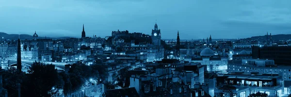 Edimburgo Vista Panorámica Ciudad Por Noche Reino Unido — Foto de Stock