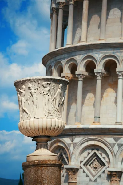 Fechar Visualização Dos Detalhes Torre Inclinada Pisa Itália — Fotografia de Stock