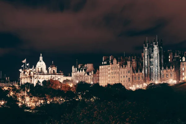 Edinburgh Város Kilátás Éjjel Angliában — Stock Fotó