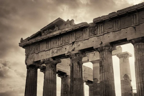 Закрыть Вид Искушение Парфенона Акрополисе Афинах Греция — стоковое фото