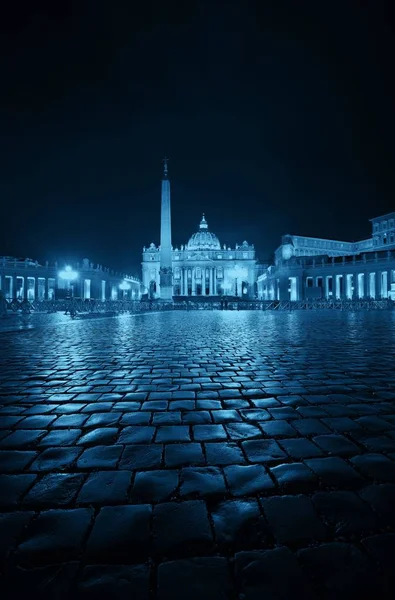 Basílica São Pedro Noite Cidade Vaticano — Fotografia de Stock
