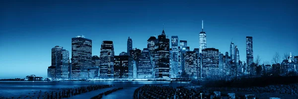 Panorámás Kilátás Nyílik New York Városára Felhőkarcoló — Stock Fotó