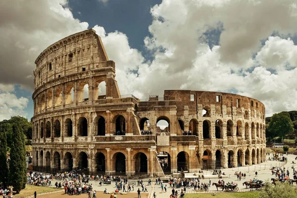 Koloseum Zamračený Den Svět Známou Dominantou Symbolem Řím Itálie — Stock fotografie