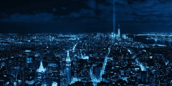 Vista Panorámica Del Horizonte Nueva York Con Rascacielos — Foto de Stock