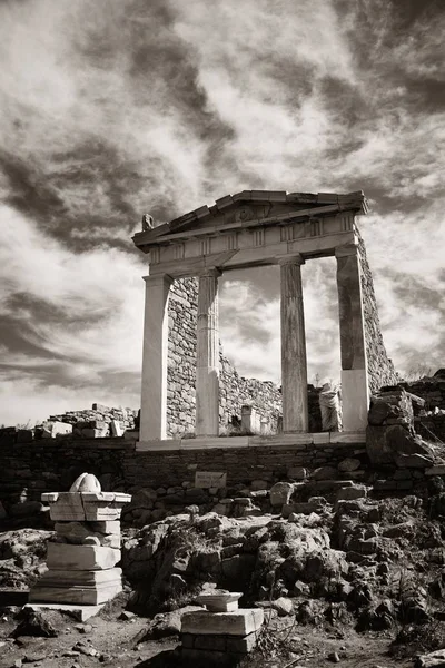 Templo Ruinas Históricas Isla Delos Cerca Mikonos Grecia — Foto de Stock