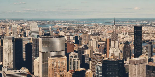 Vista Panorámica Del Horizonte Nueva York Con Rascacielos — Foto de Stock