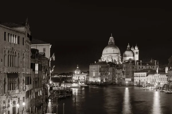 Canal Grande Venedig Bei Nacht Italien — Stockfoto