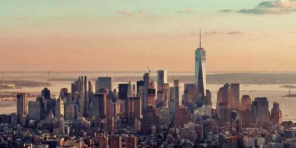 Πανοραμική Θέα Στον Ορίζοντα Της Νέας Υόρκης Πόλης Ουρανοξύστες — Φωτογραφία Αρχείου