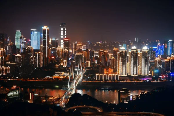 Flygfoto Över Urbana Byggnader Och Stadssiluett Chongqing — Stockfoto